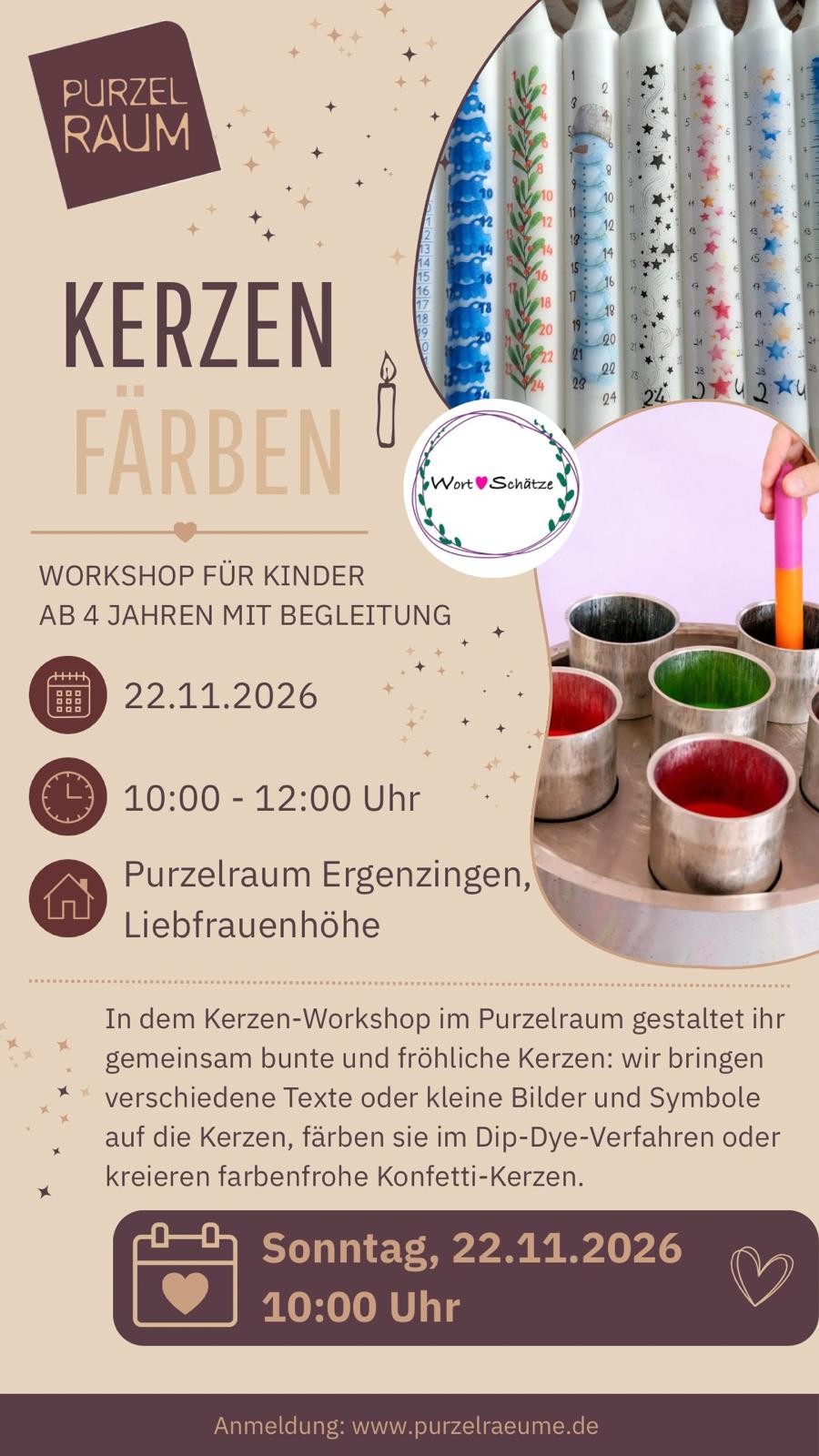 Kerzenfärben für Kinder ab 4 Jahren